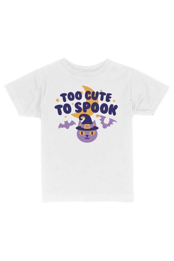 Too Cute To Spook Toddler Kids T-Shirt 2T White