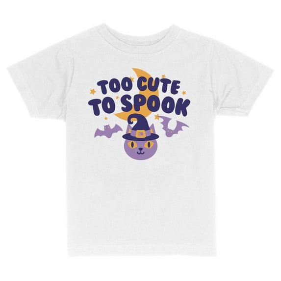 Too Cute To Spook Toddler Kids T-Shirt 2T White
