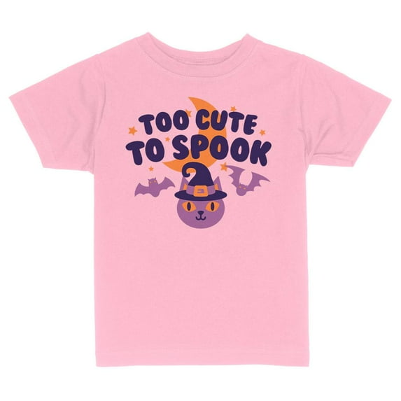 Too Cute To Spook Toddler Kids T-Shirt 4T Light Pink