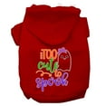 thumbnail image 1 of Halloween Pet, Dog  Cat Hoodie Screen Printed, "Too Cute To Spook Girly Ghost", 1 of 11