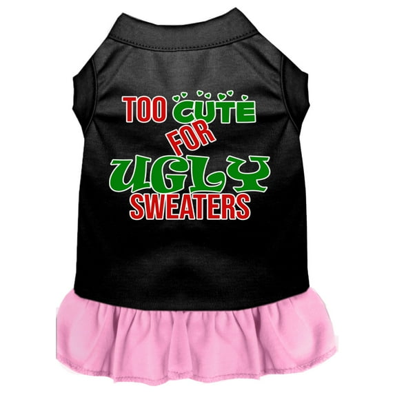 Too Cute for Ugly Sweaters Screen Print Dog Dress