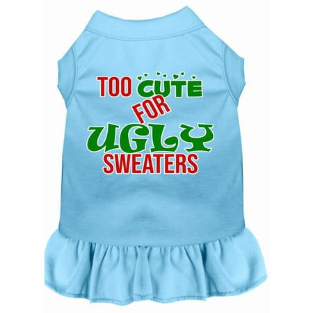 Too Cute for Ugly Sweaters Screen Print Dog Dress