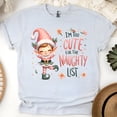 thumbnail image 1 of Too Cute for the Naughty List T-Shirt | Elf Holiday Graphic Tee, Ash, Size M, 1 of 6