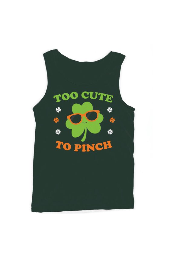 Too Cute to Pinch Fun St. Patricks Day Shamrock Design Men's Tank Top