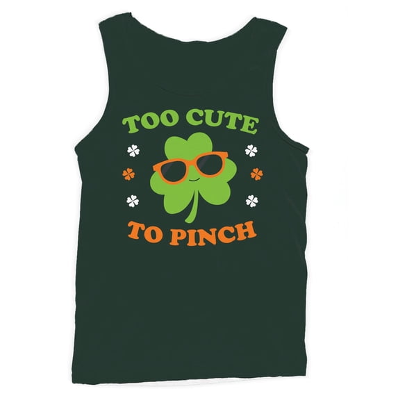 Too Cute to Pinch Fun St. Patricks Day Shamrock Design Men's Tank Top