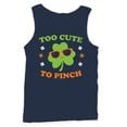 thumbnail image 1 of Too Cute to Pinch Fun St. Patricks Day Shamrock Design Men's Tank Top, 1 of 3