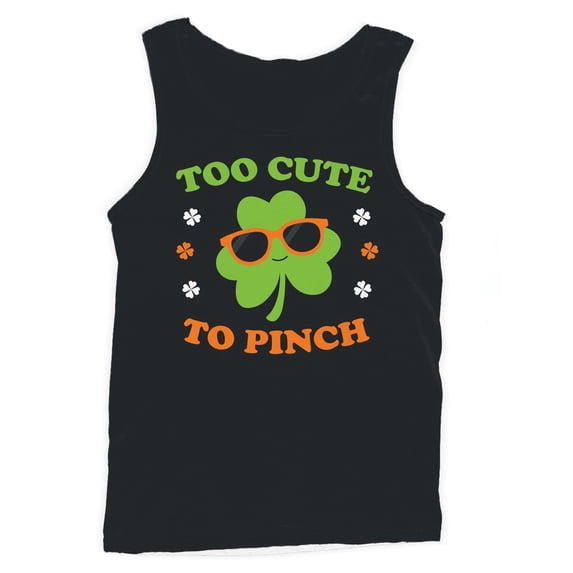 Too Cute to Pinch Fun St. Patricks Day Shamrock Design Men's Tank Top
