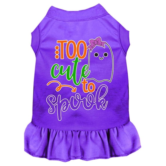 Pet Dog Cat Dress Screen Printed, "Too Cute To Spook - Girly Ghost"