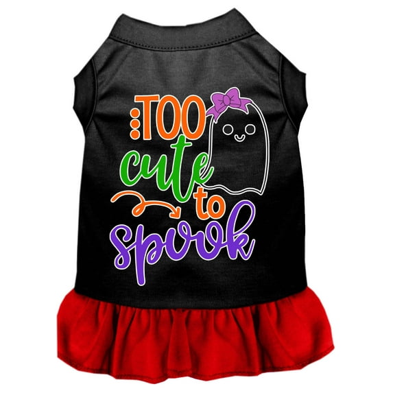 Pet Dog Cat Dress Screen Printed, "Too Cute To Spook - Girly Ghost"