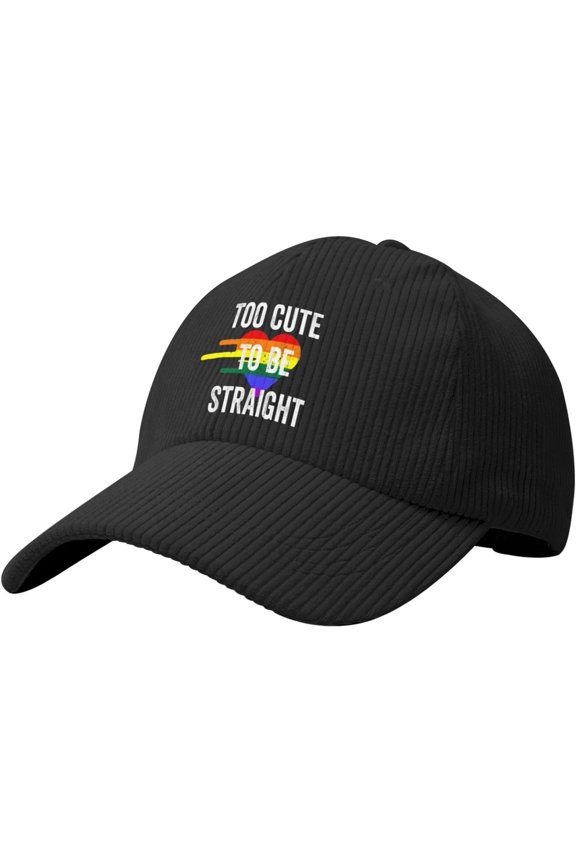 Too Cute to be Straight LGBT Gay Pride Baseball Cap Men Trucker Hat Gift Women Cowboy Hat Dad Hat Ponytail Hat Beige
