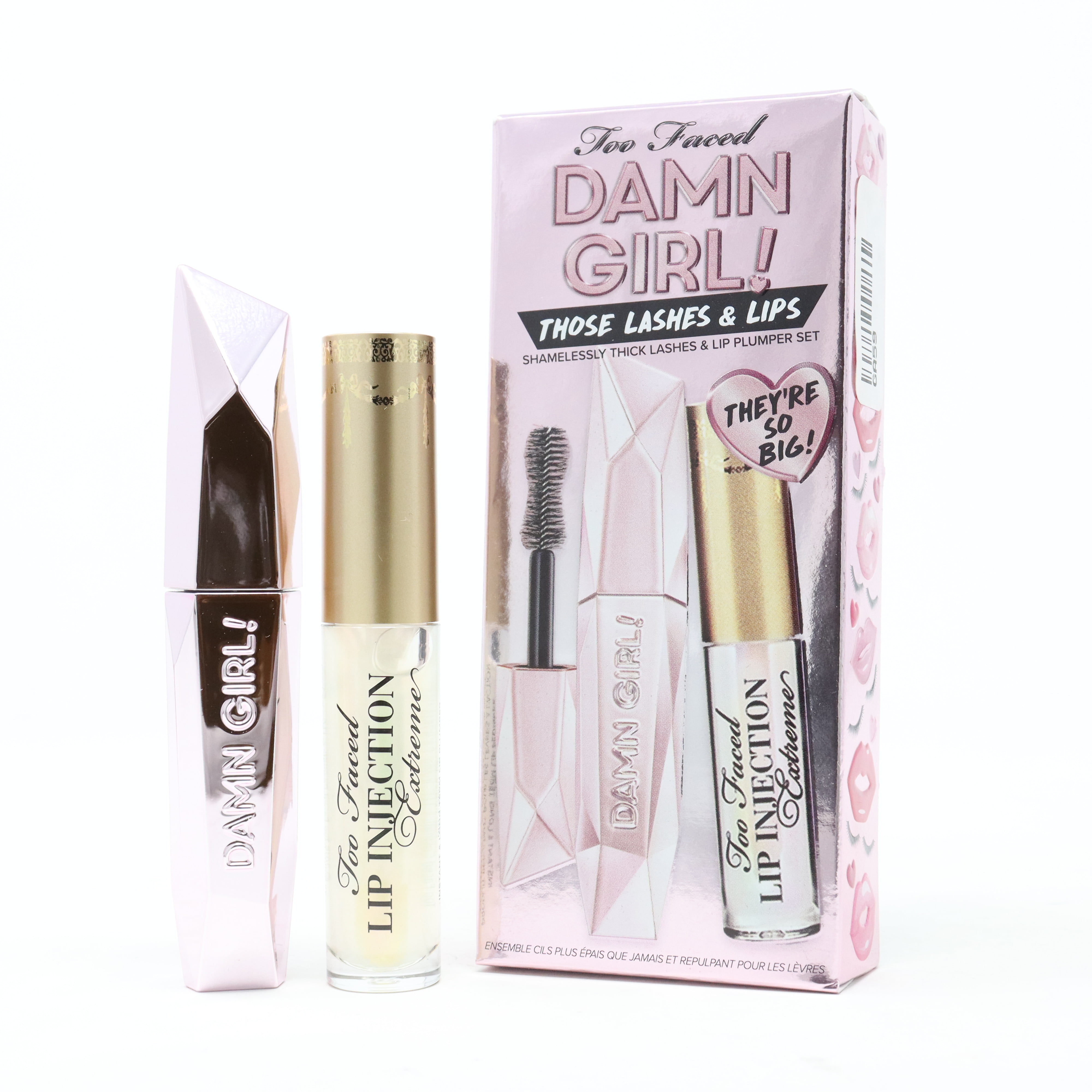 Too Faced Damn Girl! 2 Pcs Mascara & Lip Plumper Set  / New With Box