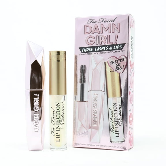 Too Faced Damn Girl! 2 Pcs Mascara & Lip Plumper Set / New With Box