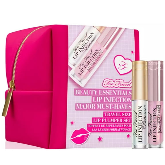 Too Faced Lip Plumper set - Original Lip Injection Extreme and Original Lip Injection Maximum Plump Travel Size