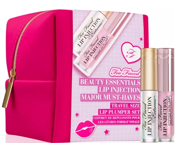 Too Faced Lip Plumper set - Original Lip Injection Extreme and Original Lip Injection Maximum Plump Travel Size