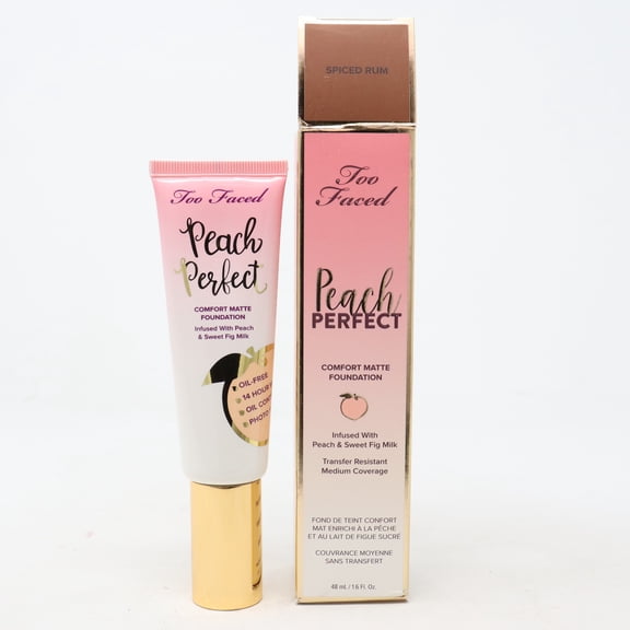 Too Faced Peach Perfect Comfort Matte Foundation 1.6oz Spiced Rum New With Box
