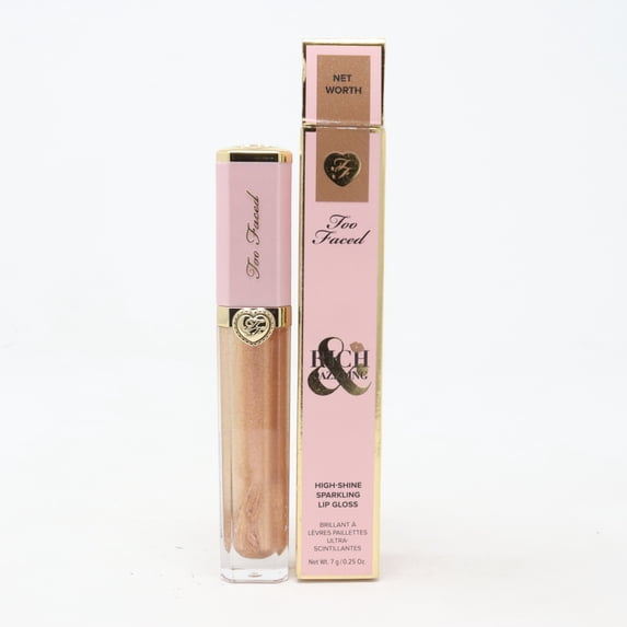 Too Faced Rich & Dazling Sparkling Lip Gloss Net Worth 0.25oz/7g New With Box