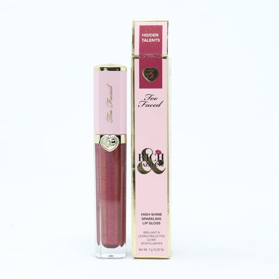 Too Faced Rich & Dazzling Sparkling Lip Gloss 0.25oz Hidden Talents New With Box