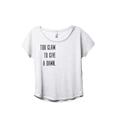 thumbnail image 1 of Too Glam To Give A Damn Women's Fashion Slouchy Dolman T-Shirt Tee Heather White Large, 1 of 4