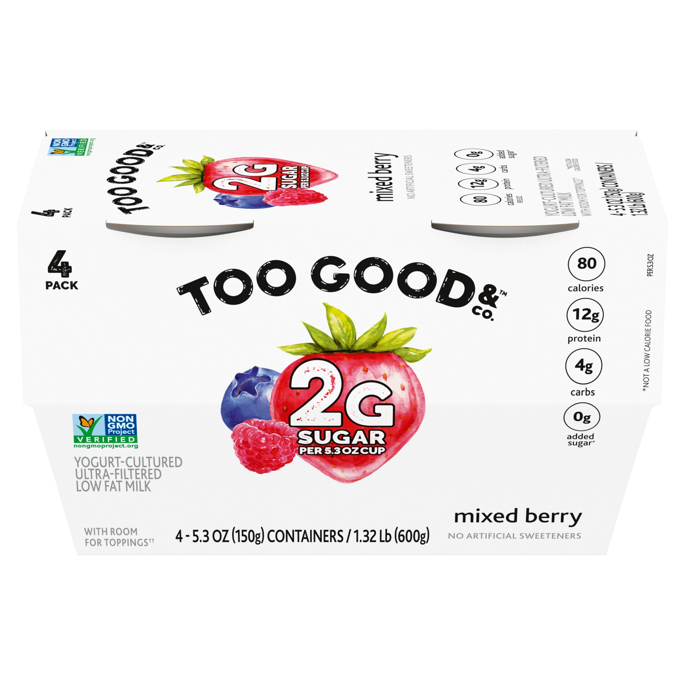 Too Good & Co. Lower Sugar Mixed Berry Flavored Low Fat Greek Yogurt