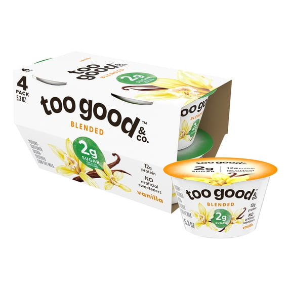 Too Good & Co. Low Fat Greek Yogurt with Vanilla Flavor, 5.3 oz, 4 ...