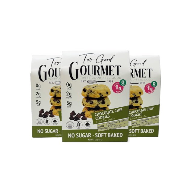 Too Good Gourmet Keto YPF5 Chocolate Chip Cookies 3 Low Carb Snacks