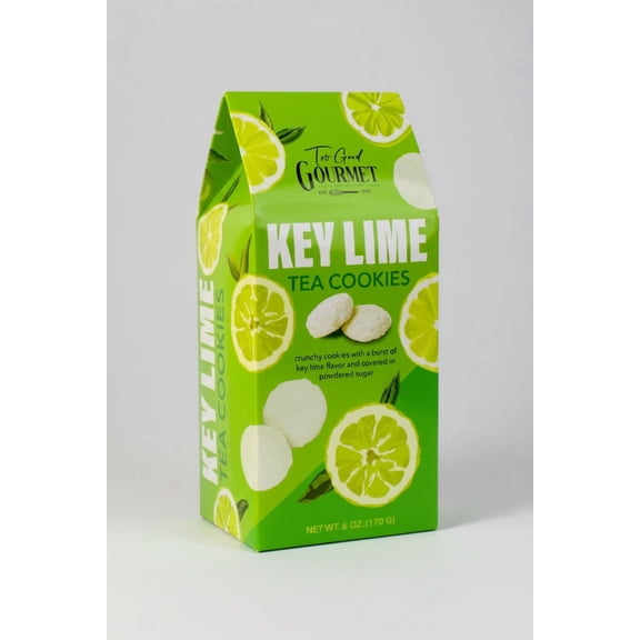 Too Good Gourmet Key Lime Tea Cookies, Crunchy, Powdered Sugar, 6 oz