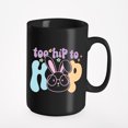 thumbnail image 1 of Too Hip to Hop, Bunny Wearing Eyeglasses, Easter Sunday Art Favor or Merch Gift, Black 15oz Ceramic Mug, 1 of 5