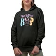thumbnail image 1 of Too Hip to Hop, Bunny Wearing Eyeglasses, Easter Sunday Art Favor or Merch Gift, Black Hooded Sweatshirt or Hoodie, Small, 1 of 5