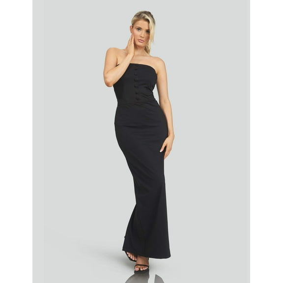 Mrs Momma Bear Strapless Cinched-Waist Athleisure Black, Too Hot to Handle Dress (Women's)