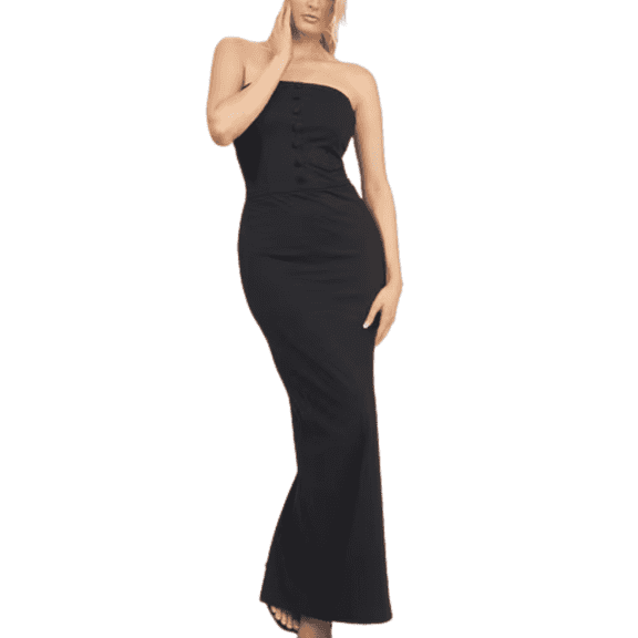 Strapless Cinched-Waist Athleisure Black, Too Hot to Handle Dress (Women's) - Mrs Momma Bear