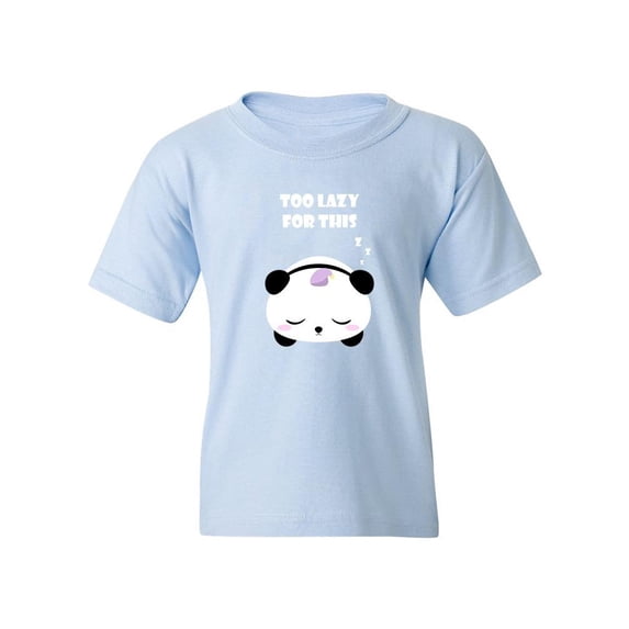 Too Lazy For This Panda T-Shirt Juniors -Image by Shutterstock, Large