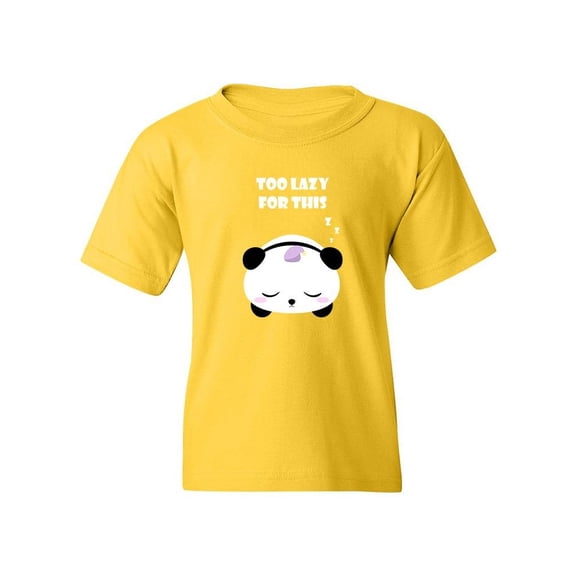 Too Lazy For This Panda T-Shirt Juniors -Image by Shutterstock,  Medium