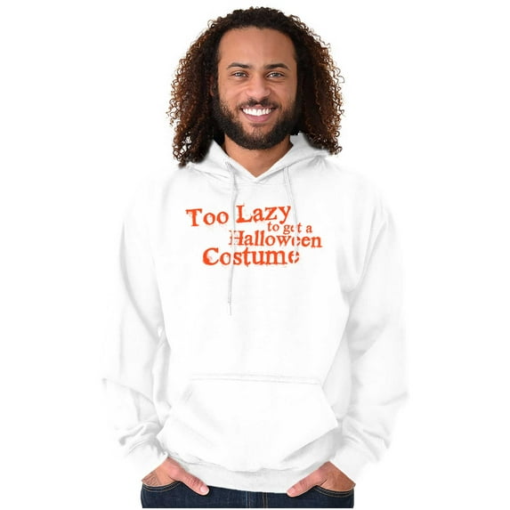 Too Lazy Ironic Halloween Costume Unisex Plus Fleece Graphic Hoodie Brisco Brands 3X