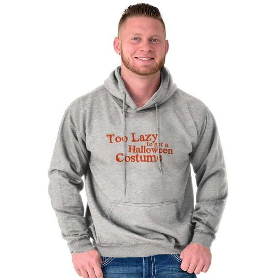 Too Lazy Ironic Halloween Costume Unisex Plus Fleece Graphic Hoodie Brisco Brands 3X