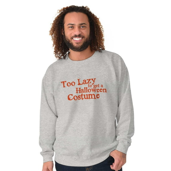 Too Lazy Ironic Halloween Costume Unisex Plus Fleece Graphic Sweatshirt Brisco Brands 5X