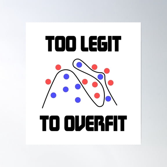 Too Legit To Overfit Poster Wall Art, Modern Wall Decor, 24x24 UNFRAMED