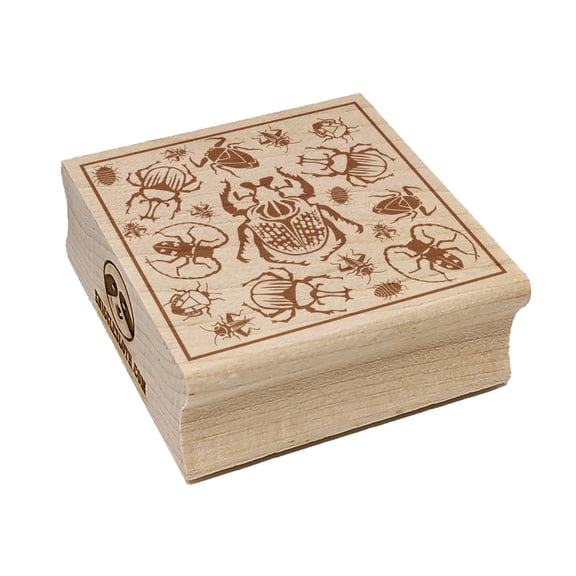 Too Many Bugs Insects and Beetles In a Box Square Rubber Stamp Stamping Scrapbooking Crafting - Medium 1.75in