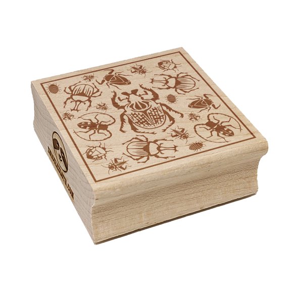 Too Many Bugs Insects and Beetles In a Box Square Rubber Stamp Stamping Scrapbooking Crafting - Small 1.25in