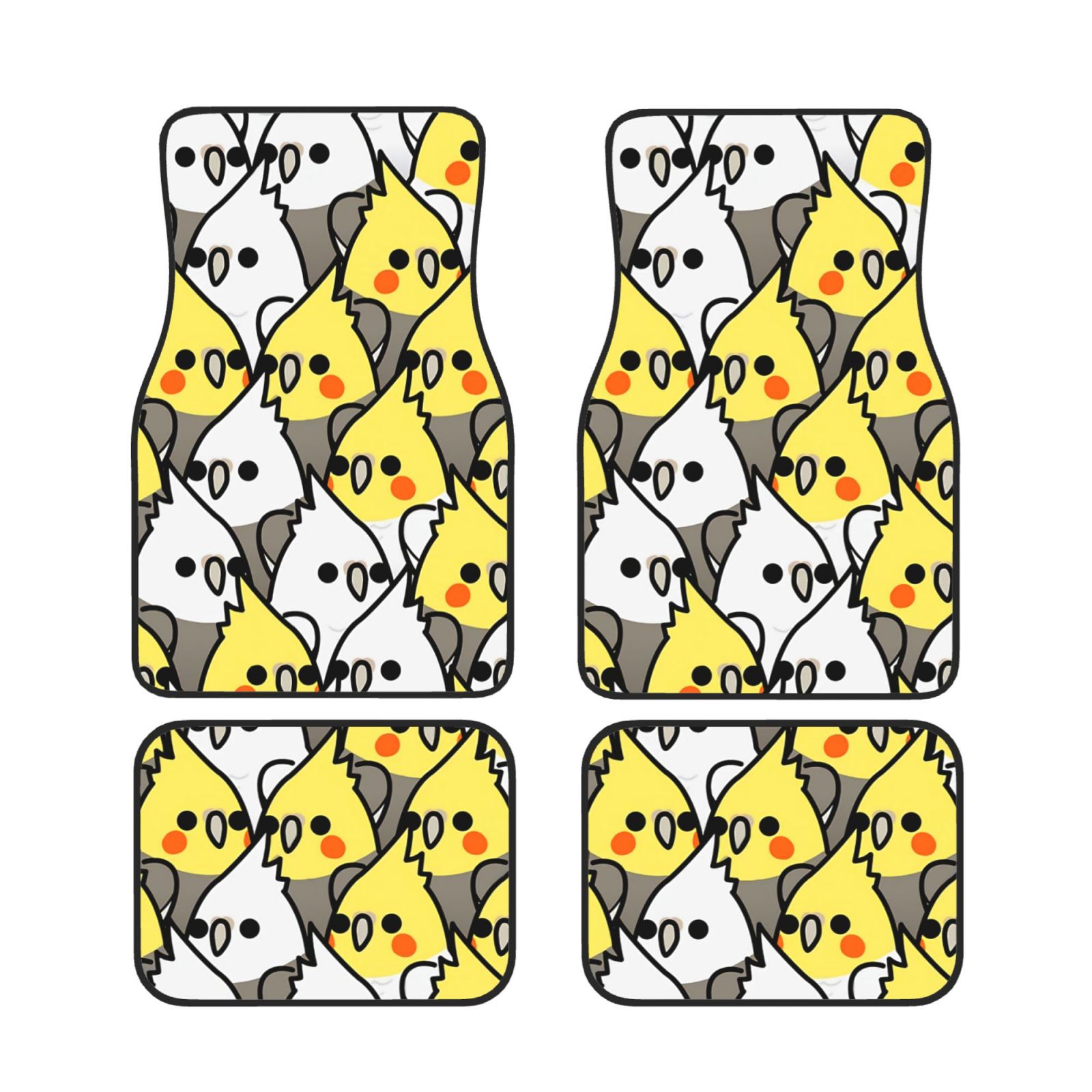Too Many Cockatiel Car Front And Rear Floor Mats, Anti Slip Car Mats