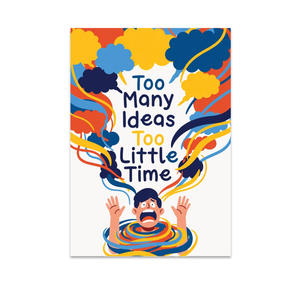 Too Many Ideas Too Little Time - Creative Arts Enthusiast - 13x19 Poster Print