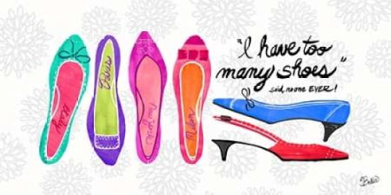 Too Many Shoes Canvas Art - Studio Bella (24 x 48)