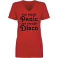 thumbnail image 1 of Too Much Panic Not Enough Disco Womens V-Neck T-Shirt, 1 of 2