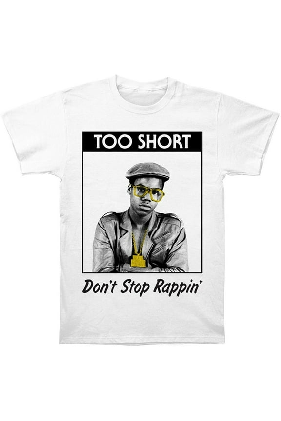 Too Short Men's Rappin' Slim-Fit T-Shirt White Large | Licensed Control Industry Merchandise