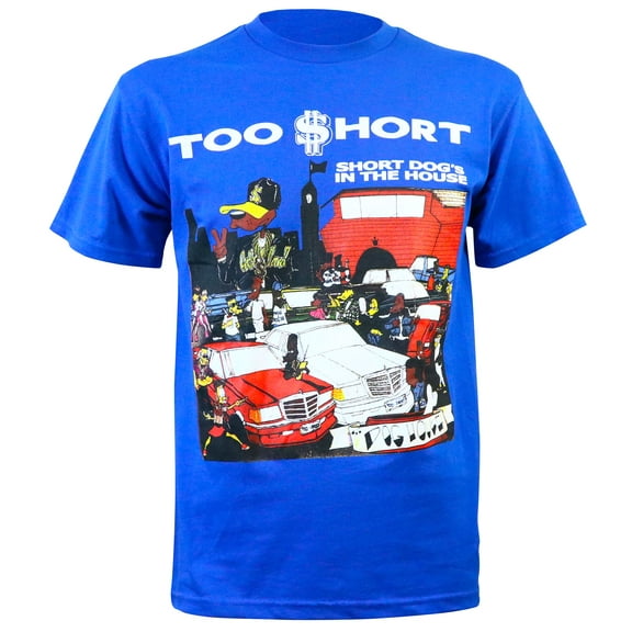 Too Short Men's Short Dog Slim-Fit T-Shirt Large Blue | Licensed Control Industry Merchandise