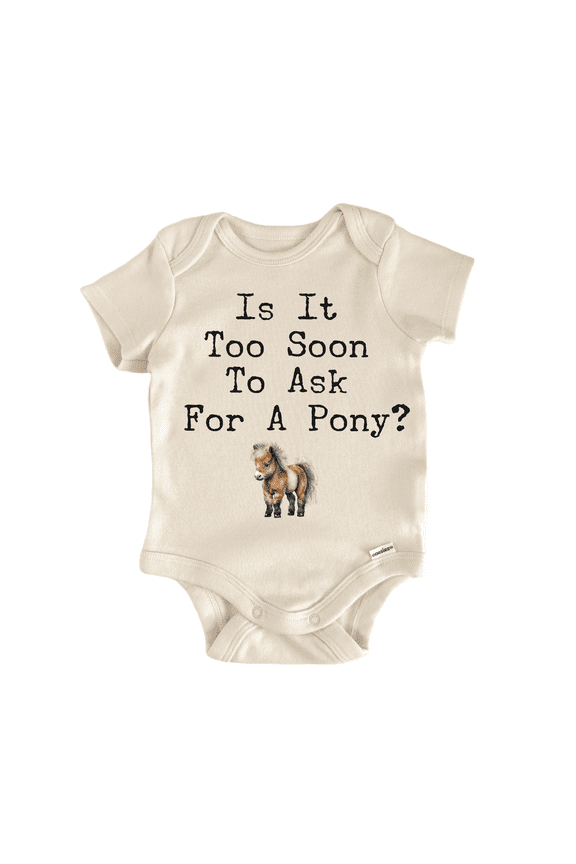 Too Soon Pony Horse Newborn Baby Bodysuit