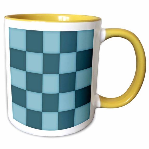 Too Teal Chic Squares 11oz Two-Tone Yellow Mug mug-130501-8