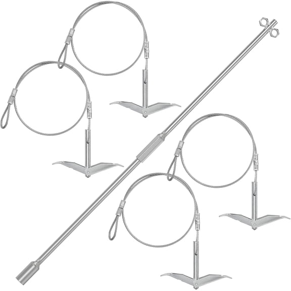 TooTaci 30" Ground Shed Anchors Kit, Earth Anchors with Driving Rod and 1/6" Galvanized Cable for Greenhouse, Carports, Gazebo, Tent, Orchard