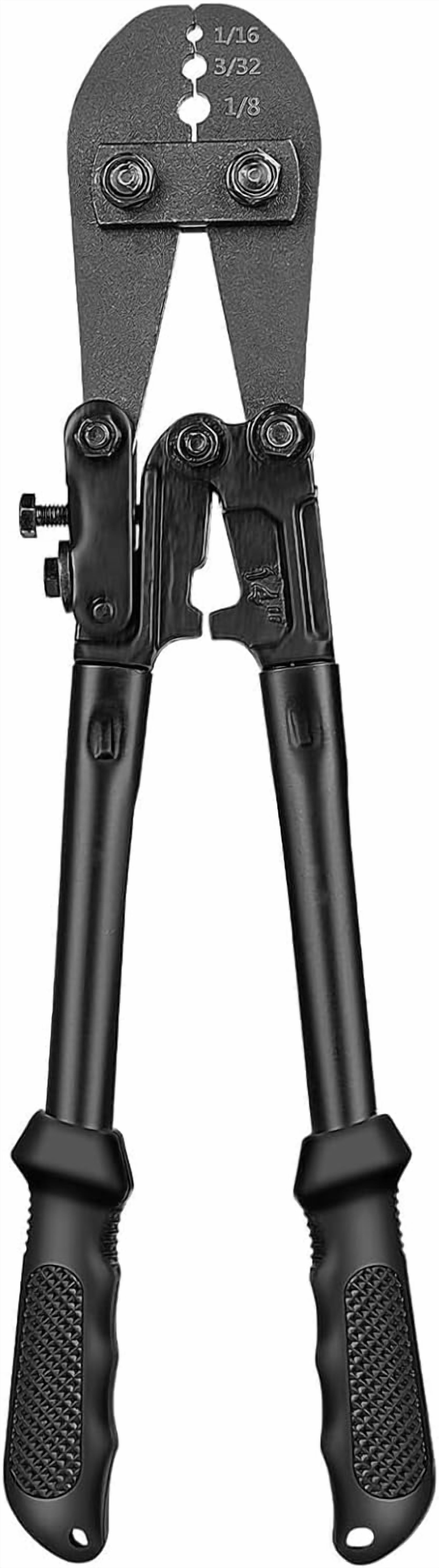 TooTaci Wire Rope Crimper, Ferrule Crimp Tool Kit for Aluminum Oval Sleeves, Double Sleeves, Crimping Loop sleeve from 1/16-inch to 1/8-inch