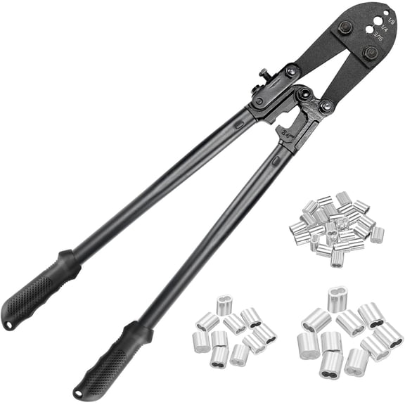 Tootaci Wire Rope Crimping Tool, Metal Cable Swaging Tool for Aluminum Oval Sleeves, Double Sleeves, Crimping Loop sleeve from 1/16-inch to 1/8-inch