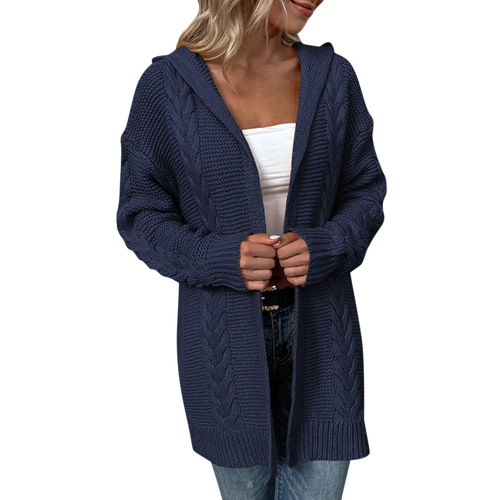 Thick hooded cardigan hotsell